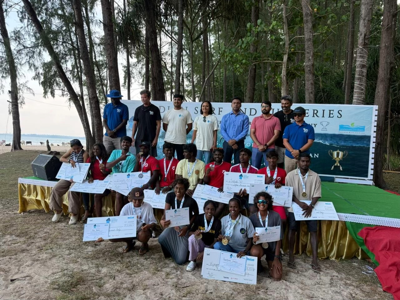 Tamil Nadu Surfers Sivaraj Babu and Kamali Moorthy Crowned National Champions at &lsquo;Little Andaman Pro 2026&rsquo;; Kamali Secures Back-to-Back Titles